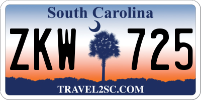 SC license plate ZKW725