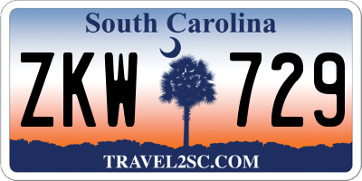 SC license plate ZKW729