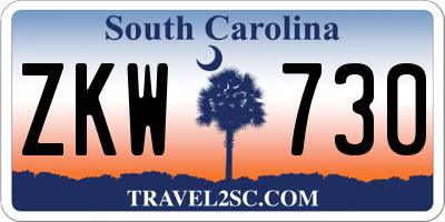 SC license plate ZKW730