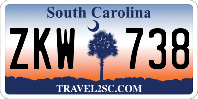 SC license plate ZKW738