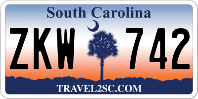 SC license plate ZKW742