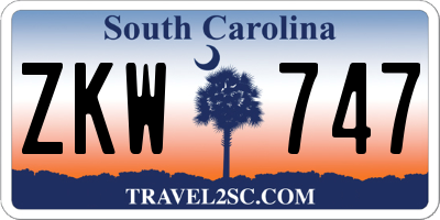 SC license plate ZKW747