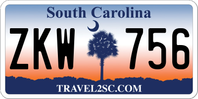 SC license plate ZKW756