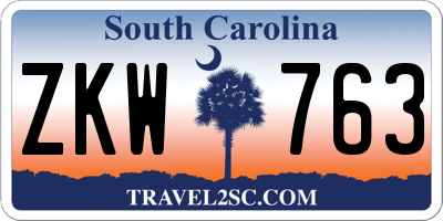 SC license plate ZKW763