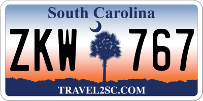 SC license plate ZKW767