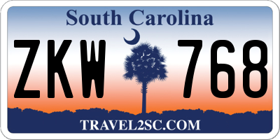 SC license plate ZKW768