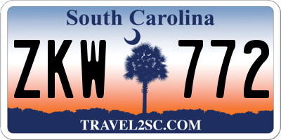 SC license plate ZKW772