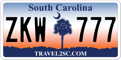 SC license plate ZKW777