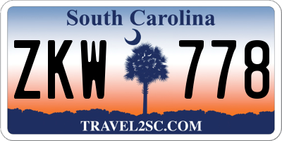 SC license plate ZKW778