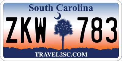 SC license plate ZKW783