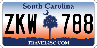 SC license plate ZKW788