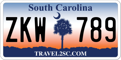 SC license plate ZKW789