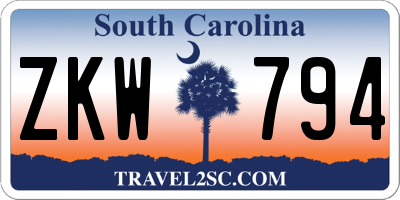 SC license plate ZKW794
