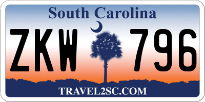SC license plate ZKW796