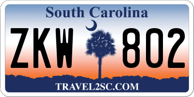 SC license plate ZKW802