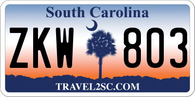 SC license plate ZKW803