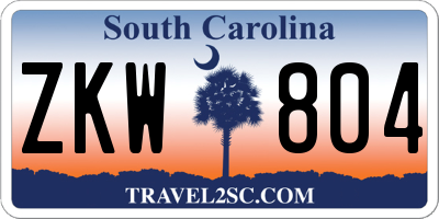 SC license plate ZKW804
