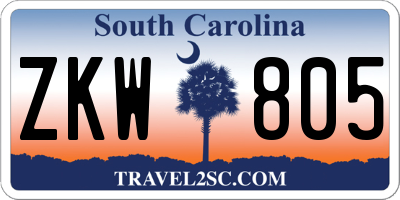 SC license plate ZKW805