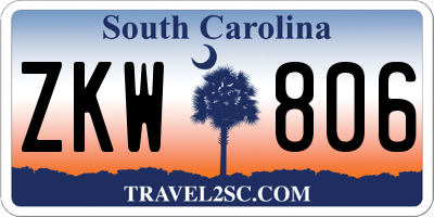 SC license plate ZKW806
