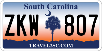 SC license plate ZKW807