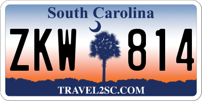 SC license plate ZKW814