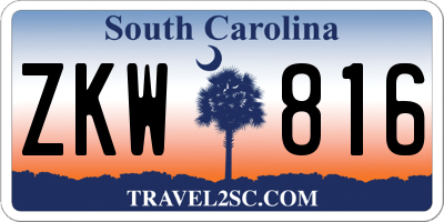 SC license plate ZKW816