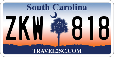 SC license plate ZKW818