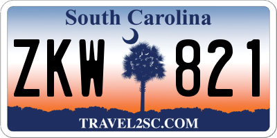 SC license plate ZKW821