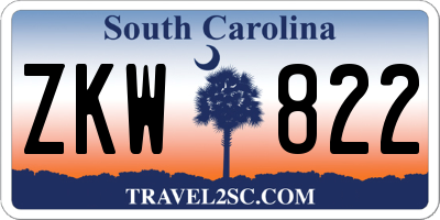SC license plate ZKW822