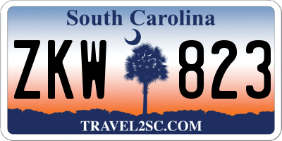 SC license plate ZKW823
