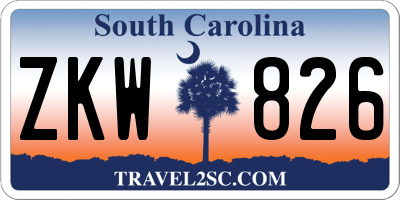 SC license plate ZKW826