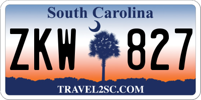 SC license plate ZKW827