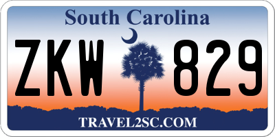 SC license plate ZKW829