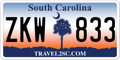 SC license plate ZKW833