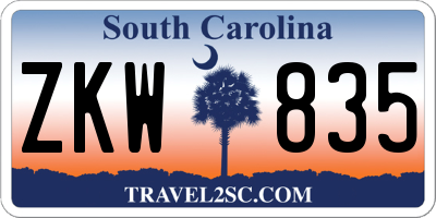 SC license plate ZKW835