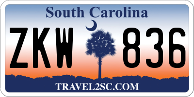 SC license plate ZKW836