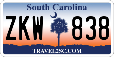 SC license plate ZKW838