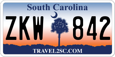 SC license plate ZKW842
