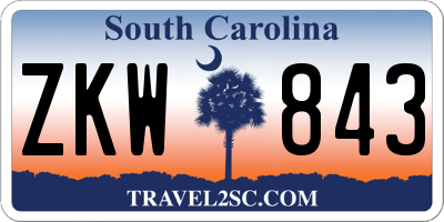 SC license plate ZKW843