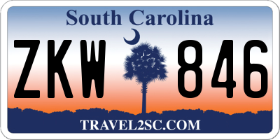SC license plate ZKW846