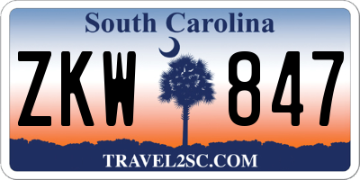 SC license plate ZKW847