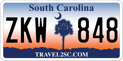 SC license plate ZKW848