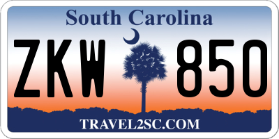 SC license plate ZKW850
