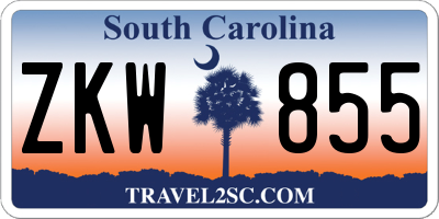 SC license plate ZKW855