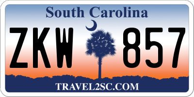 SC license plate ZKW857