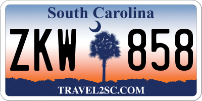 SC license plate ZKW858