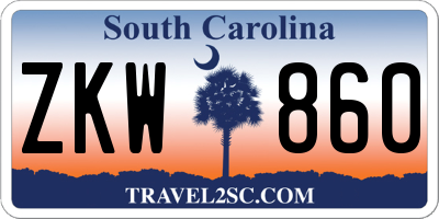 SC license plate ZKW860