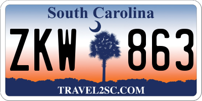 SC license plate ZKW863