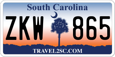 SC license plate ZKW865