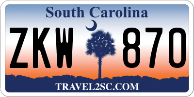SC license plate ZKW870